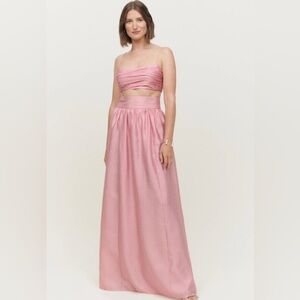 Reformation two piece pink organza set